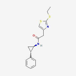 molecular formula C16H18N2OS2 B3815266 2-[2-(ethylthio)-1,3-thiazol-4-yl]-N-[(1R*,2S*)-2-phenylcyclopropyl]acetamide 