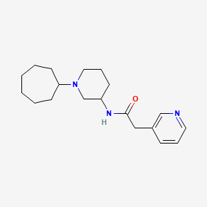 molecular formula C19H29N3O B3815272 N-(1-cycloheptyl-3-piperidinyl)-2-(3-pyridinyl)acetamide 