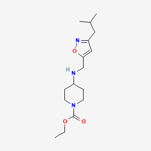 molecular formula C16H27N3O3 B3815280 ethyl 4-{[(3-isobutylisoxazol-5-yl)methyl]amino}piperidine-1-carboxylate 