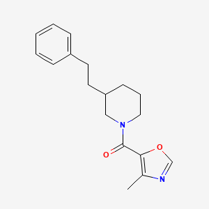 molecular formula C18H22N2O2 B3815283 1-[(4-methyl-1,3-oxazol-5-yl)carbonyl]-3-(2-phenylethyl)piperidine 