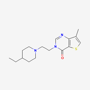 molecular formula C16H23N3OS B3815291 3-[2-(4-ethylpiperidin-1-yl)ethyl]-7-methylthieno[3,2-d]pyrimidin-4(3H)-one 