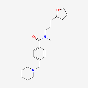 molecular formula C21H32N2O2 B3815296 N-methyl-4-(piperidin-1-ylmethyl)-N-[3-(tetrahydrofuran-2-yl)propyl]benzamide 
