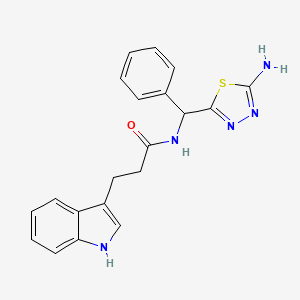 molecular formula C20H19N5OS B3815332 N-[(5-amino-1,3,4-thiadiazol-2-yl)(phenyl)methyl]-3-(1H-indol-3-yl)propanamide 