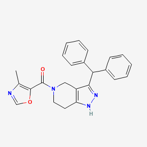 molecular formula C24H22N4O2 B3815341 3-(diphenylmethyl)-5-[(4-methyl-1,3-oxazol-5-yl)carbonyl]-4,5,6,7-tetrahydro-1H-pyrazolo[4,3-c]pyridine 