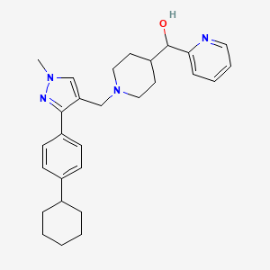 molecular formula C28H36N4O B3815358 (1-{[3-(4-cyclohexylphenyl)-1-methyl-1H-pyrazol-4-yl]methyl}-4-piperidinyl)(2-pyridinyl)methanol 