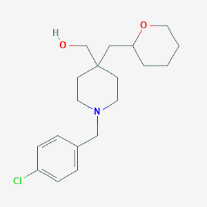 molecular formula C19H28ClNO2 B3815397 [1-(4-chlorobenzyl)-4-(tetrahydro-2H-pyran-2-ylmethyl)-4-piperidinyl]methanol 