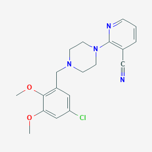 molecular formula C19H21ClN4O2 B3815401 2-[4-(5-chloro-2,3-dimethoxybenzyl)piperazin-1-yl]nicotinonitrile 