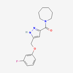 molecular formula C17H20FN3O2 B3815407 1-({5-[(3-fluorophenoxy)methyl]-1H-pyrazol-3-yl}carbonyl)azepane 