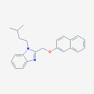 molecular formula C23H24N2O B381541 1-(3-Methylbutyl)-2-(naphthalen-2-yloxymethyl)benzimidazole CAS No. 380580-47-2