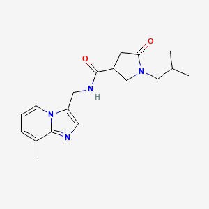 molecular formula C18H24N4O2 B3815414 1-isobutyl-N-[(8-methylimidazo[1,2-a]pyridin-3-yl)methyl]-5-oxopyrrolidine-3-carboxamide 