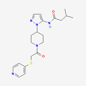 molecular formula C20H27N5O2S B3815438 3-methyl-N-(1-{1-[(4-pyridinylthio)acetyl]-4-piperidinyl}-1H-pyrazol-5-yl)butanamide 