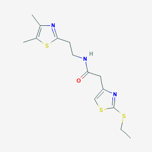molecular formula C14H19N3OS3 B3815453 N-[2-(4,5-dimethyl-1,3-thiazol-2-yl)ethyl]-2-[2-(ethylthio)-1,3-thiazol-4-yl]acetamide 