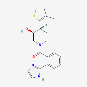 molecular formula C20H21N3O2S B3815468 (3S*,4R*)-1-[2-(1H-imidazol-2-yl)benzoyl]-4-(3-methyl-2-thienyl)piperidin-3-ol 