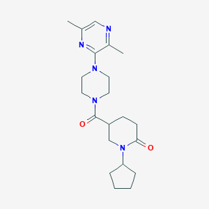 molecular formula C21H31N5O2 B3815485 1-cyclopentyl-5-{[4-(3,6-dimethyl-2-pyrazinyl)-1-piperazinyl]carbonyl}-2-piperidinone 