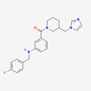 molecular formula C23H25FN4O B3815488 (4-fluorobenzyl)(3-{[3-(1H-imidazol-1-ylmethyl)piperidin-1-yl]carbonyl}phenyl)amine 