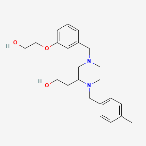 molecular formula C23H32N2O3 B3815492 2-[4-[3-(2-hydroxyethoxy)benzyl]-1-(4-methylbenzyl)-2-piperazinyl]ethanol 