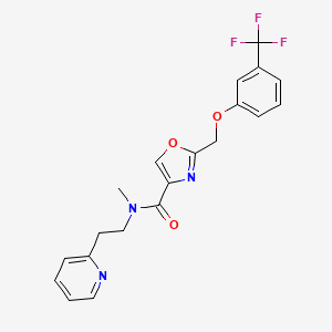 molecular formula C20H18F3N3O3 B3815497 N-methyl-N-[2-(2-pyridinyl)ethyl]-2-{[3-(trifluoromethyl)phenoxy]methyl}-1,3-oxazole-4-carboxamide 