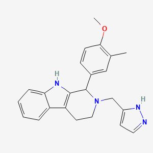 molecular formula C23H24N4O B3815499 1-(4-methoxy-3-methylphenyl)-2-(1H-pyrazol-3-ylmethyl)-2,3,4,9-tetrahydro-1H-beta-carboline 