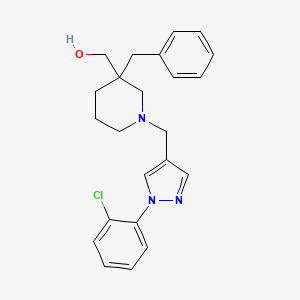 molecular formula C23H26ClN3O B3815506 (3-benzyl-1-{[1-(2-chlorophenyl)-1H-pyrazol-4-yl]methyl}-3-piperidinyl)methanol 