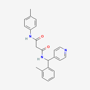 molecular formula C23H23N3O2 B3815518 N-(4-methylphenyl)-N'-[(2-methylphenyl)(pyridin-4-yl)methyl]malonamide 