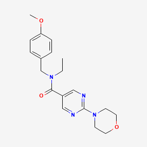 molecular formula C19H24N4O3 B3815521 N-ethyl-N-(4-methoxybenzyl)-2-morpholin-4-ylpyrimidine-5-carboxamide 