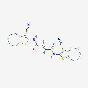 molecular formula C24H24N4O2S2 B381554 (2E)-N,N'-bis(3-cyano-5,6,7,8-tetrahydro-4H-cyclohepta[b]thiophen-2-yl)but-2-enediamide 