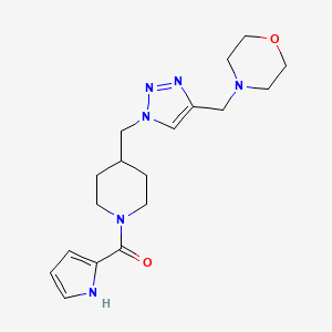 molecular formula C18H26N6O2 B3815550 4-[(1-{[1-(1H-pyrrol-2-ylcarbonyl)-4-piperidinyl]methyl}-1H-1,2,3-triazol-4-yl)methyl]morpholine trifluoroacetate 