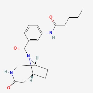molecular formula C19H25N3O3 B3815559 N-(3-{[(1S*,6R*)-4-oxo-3,9-diazabicyclo[4.2.1]non-9-yl]carbonyl}phenyl)pentanamide 