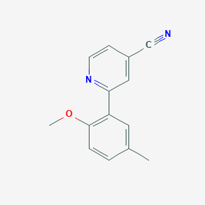 molecular formula C14H12N2O B3815562 2-(2-methoxy-5-methylphenyl)isonicotinonitrile 