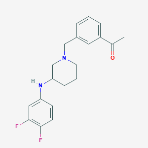 molecular formula C20H22F2N2O B3815565 1-[3-({3-[(3,4-difluorophenyl)amino]-1-piperidinyl}methyl)phenyl]ethanone 