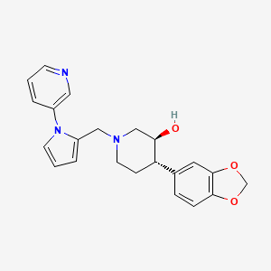 molecular formula C22H23N3O3 B3815571 (3S*,4S*)-4-(1,3-benzodioxol-5-yl)-1-[(1-pyridin-3-yl-1H-pyrrol-2-yl)methyl]piperidin-3-ol 