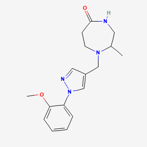 molecular formula C17H22N4O2 B3815584 1-{[1-(2-methoxyphenyl)-1H-pyrazol-4-yl]methyl}-2-methyl-1,4-diazepan-5-one 