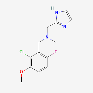 molecular formula C13H15ClFN3O B3815585 (2-chloro-6-fluoro-3-methoxybenzyl)(1H-imidazol-2-ylmethyl)methylamine 