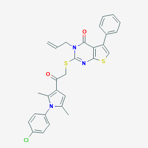molecular formula C29H24ClN3O2S2 B381559 3-allyl-2-({2-[1-(4-chlorophenyl)-2,5-dimethyl-1H-pyrrol-3-yl]-2-oxoethyl}sulfanyl)-5-phenylthieno[2,3-d]pyrimidin-4(3H)-one 