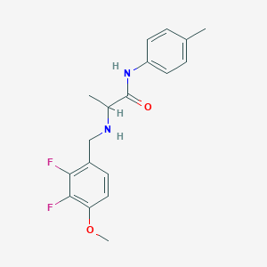 molecular formula C18H20F2N2O2 B3815604 2-[(2,3-difluoro-4-methoxybenzyl)amino]-N-(4-methylphenyl)propanamide 
