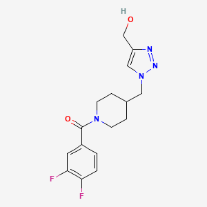 molecular formula C16H18F2N4O2 B3815614 (1-{[1-(3,4-difluorobenzoyl)-4-piperidinyl]methyl}-1H-1,2,3-triazol-4-yl)methanol 