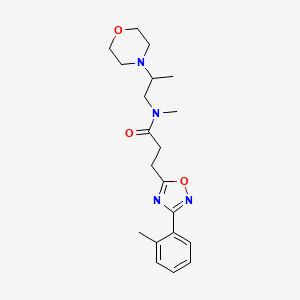 molecular formula C20H28N4O3 B3815636 N-methyl-3-[3-(2-methylphenyl)-1,2,4-oxadiazol-5-yl]-N-(2-morpholin-4-ylpropyl)propanamide 