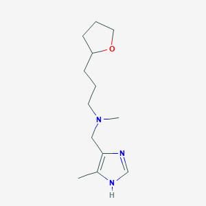 molecular formula C13H23N3O B3815643 N-methyl-N-[(4-methyl-1H-imidazol-5-yl)methyl]-3-(tetrahydrofuran-2-yl)propan-1-amine 