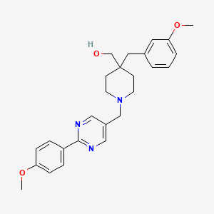 molecular formula C26H31N3O3 B3815649 (4-(3-methoxybenzyl)-1-{[2-(4-methoxyphenyl)-5-pyrimidinyl]methyl}-4-piperidinyl)methanol 