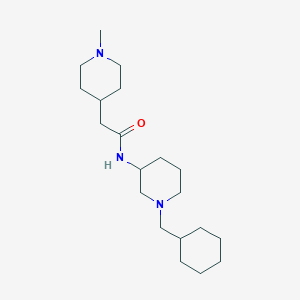 molecular formula C20H37N3O B3815655 N-[1-(cyclohexylmethyl)-3-piperidinyl]-2-(1-methyl-4-piperidinyl)acetamide 