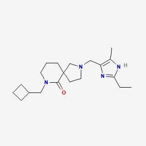 molecular formula C20H32N4O B3815658 7-(cyclobutylmethyl)-2-[(2-ethyl-4-methyl-1H-imidazol-5-yl)methyl]-2,7-diazaspiro[4.5]decan-6-one 
