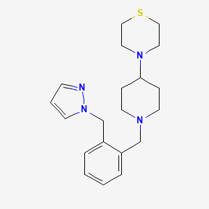 molecular formula C20H28N4S B3815665 4-{1-[2-(1H-pyrazol-1-ylmethyl)benzyl]piperidin-4-yl}thiomorpholine 