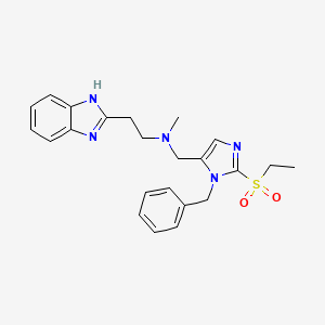 molecular formula C23H27N5O2S B3815676 2-(1H-benzimidazol-2-yl)-N-{[1-benzyl-2-(ethylsulfonyl)-1H-imidazol-5-yl]methyl}-N-methylethanamine 