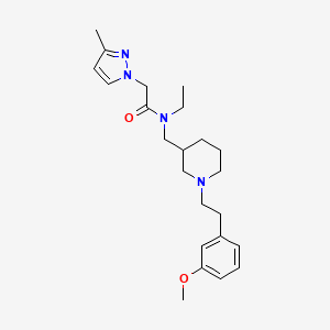 molecular formula C23H34N4O2 B3815686 N-ethyl-N-({1-[2-(3-methoxyphenyl)ethyl]-3-piperidinyl}methyl)-2-(3-methyl-1H-pyrazol-1-yl)acetamide 