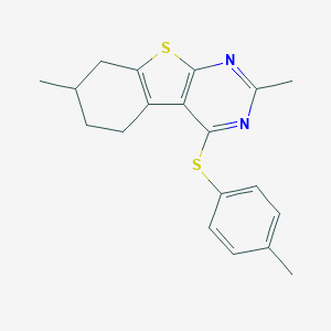 molecular formula C19H20N2S2 B381570 2,7-Dimethyl-5,6,7,8-tetrahydro[1]benzothieno[2,3-d]pyrimidin-4-yl 4-methylphenyl sulfide 