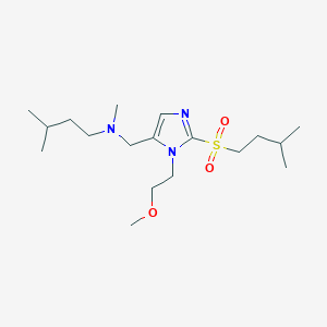 molecular formula C18H35N3O3S B3815702 ({1-(2-methoxyethyl)-2-[(3-methylbutyl)sulfonyl]-1H-imidazol-5-yl}methyl)methyl(3-methylbutyl)amine 