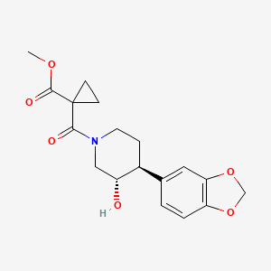 molecular formula C18H21NO6 B3815739 methyl 1-{[(3S*,4S*)-4-(1,3-benzodioxol-5-yl)-3-hydroxypiperidin-1-yl]carbonyl}cyclopropanecarboxylate 