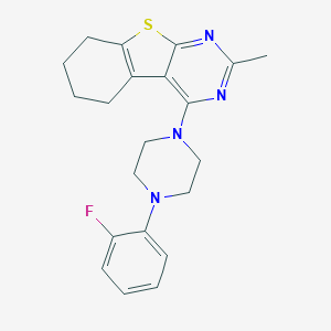 molecular formula C21H23FN4S B381574 4-[4-(2-Fluorophenyl)-1-piperazinyl]-2-methyl-5,6,7,8-tetrahydro[1]benzothieno[2,3-d]pyrimidine CAS No. 314261-82-0