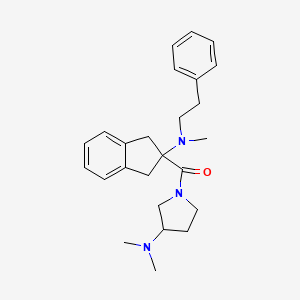 molecular formula C25H33N3O B3815741 N,N-dimethyl-1-({2-[methyl(2-phenylethyl)amino]-2,3-dihydro-1H-inden-2-yl}carbonyl)-3-pyrrolidinamine 