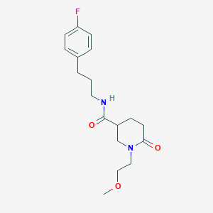 molecular formula C18H25FN2O3 B3815766 N-[3-(4-fluorophenyl)propyl]-1-(2-methoxyethyl)-6-oxo-3-piperidinecarboxamide 